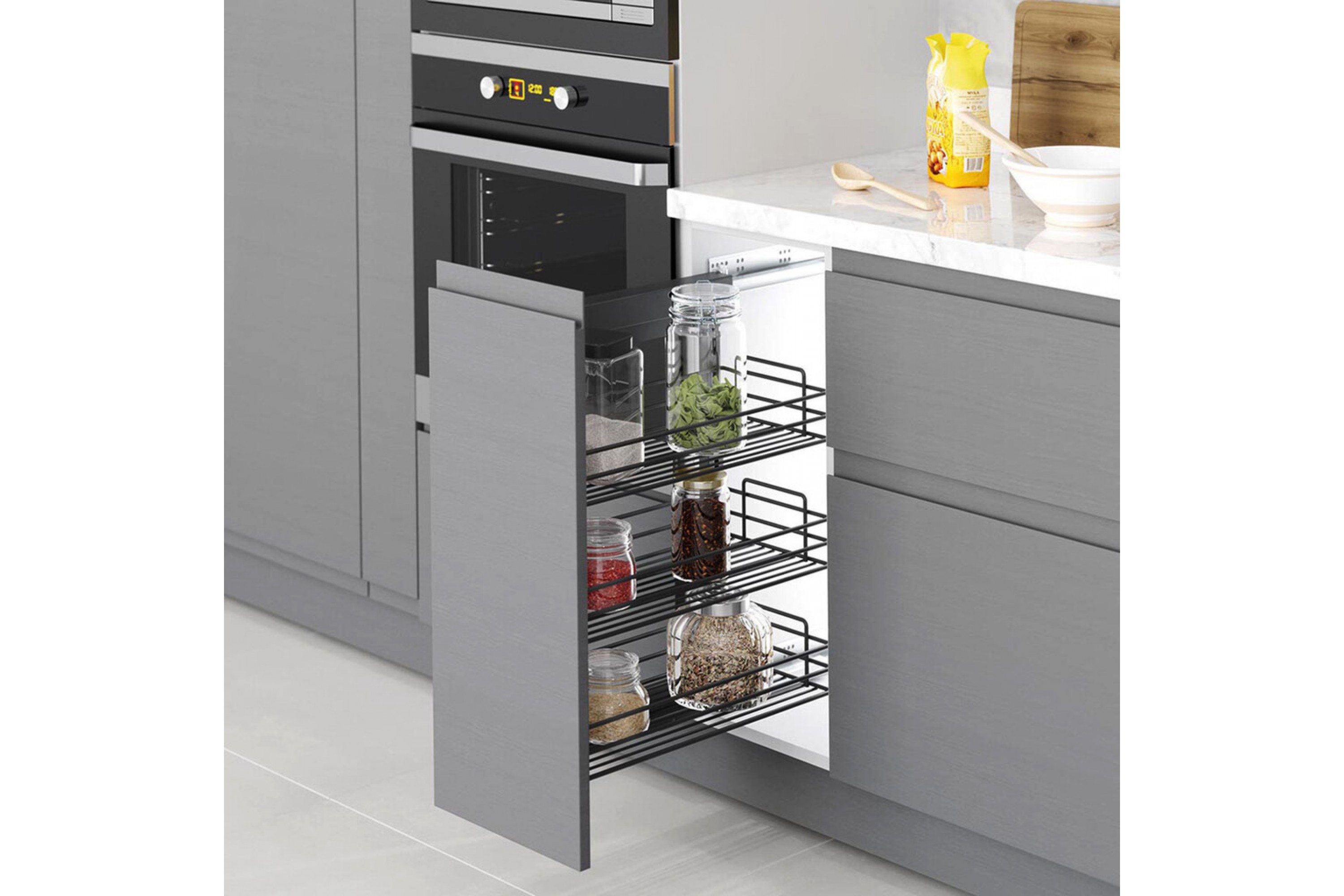 Pull-out frame with wall mounting left for enclosure width 300 mm - SUP7811
