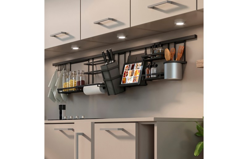 Tablet-Halter / Kochbuchhalter für die Küchenschiene anthrazit