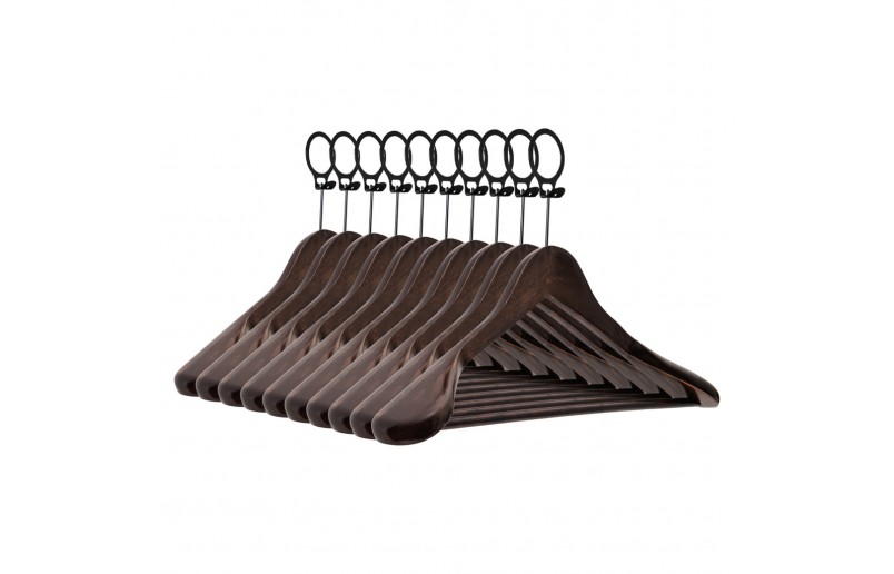 Kleiderbügel A-Qualität, antik lackiert, Anti-Diebstahl-Ring - MLV1000 BHA