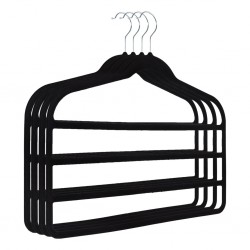 Samt-Hosenbügel mit 4 Ablagen (5 Stück) 