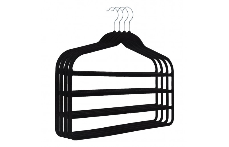 Samt-Hosenbügel mit 4 Ablagen (5 Stück) - LGS00840