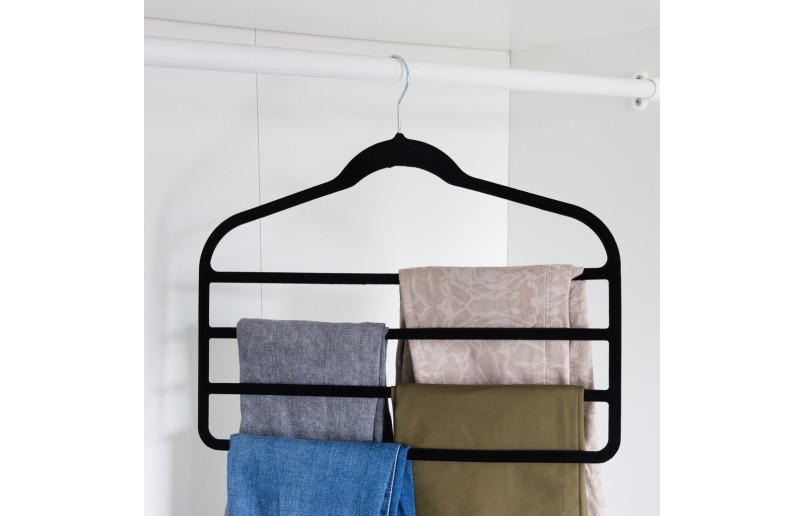 Samt-Hosenbügel mit 4 Ablagen (5 Stück) - LGS00840