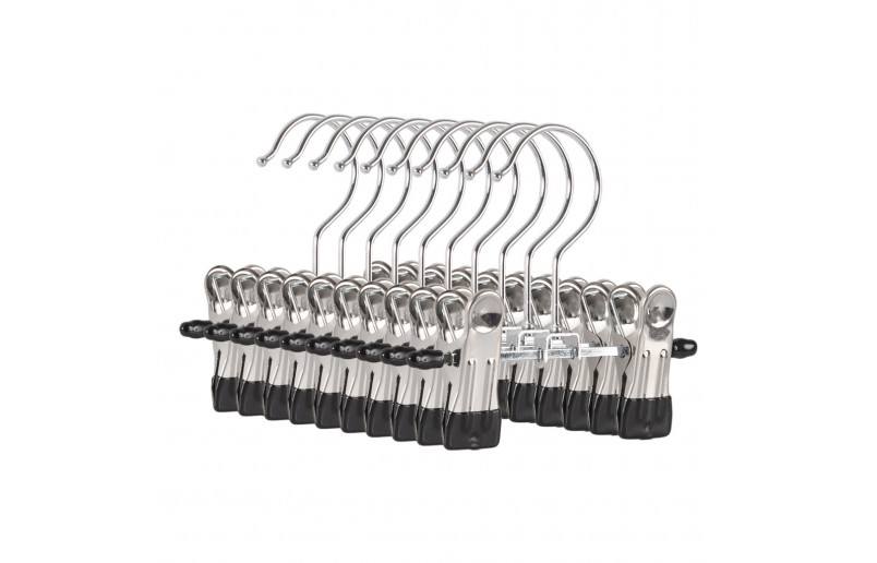 Stiefelhalter-Kleiderbügel-doppelt-Klemmbügel-10-Stück