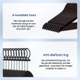 Kleiderbügel A-Qualität, schwarz lackiert, Anti-Diebstahl-Ring - ML200-HA