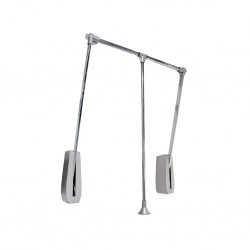 Wandkleiderlift silber, verstellbar von 60 bis 85 cm Breite. Wandkleiderlift silber, verstellbar von 60 bis 85 cm Breite.