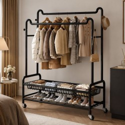 Eleganca extra stabiler XXL-Kleiderständer auf Rollen, 150 cm breit