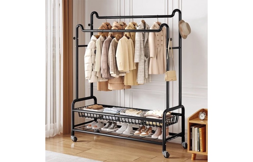 Eleganca extra stabiler XXL-Kleiderständer auf Rollen, 150 cm breit
