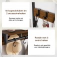 Garderobe mit Schuhregal und Schubladen, Walnuss / Schwarz