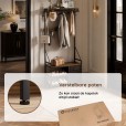 Garderobe mit Schuhregal und Schubladen, Walnuss / Schwarz