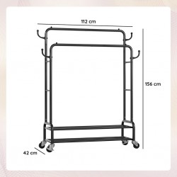 Eleganca stabiler Kleiderständer XL, 112 cm breit, einfach zu montieren