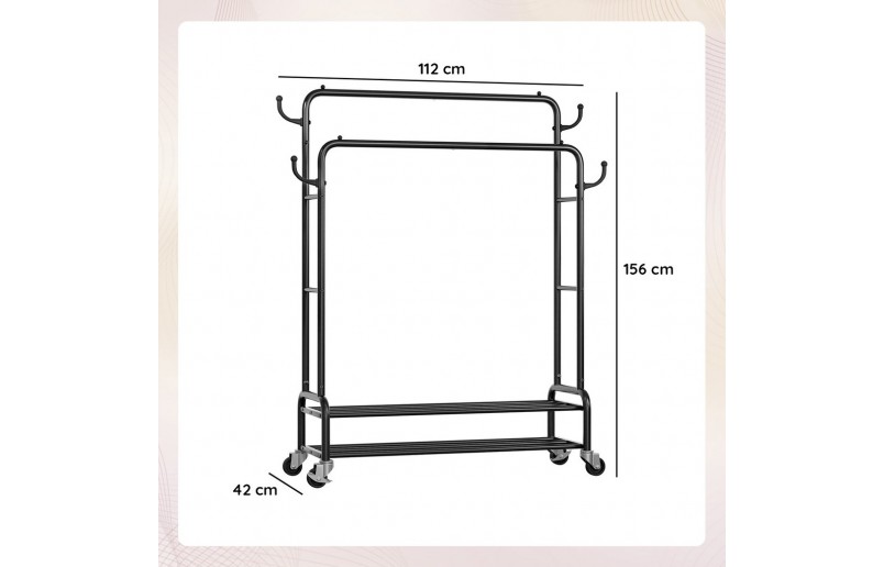 Eleganca stabiler Kleiderständer XL, 112 cm breit, einfach zu montieren