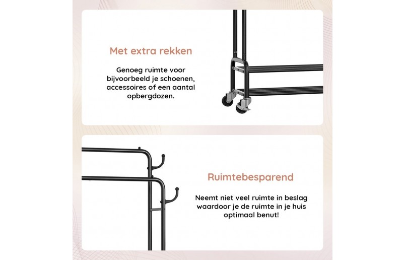 Eleganca stabiler Kleiderständer XL, 112 cm breit, einfach zu montieren