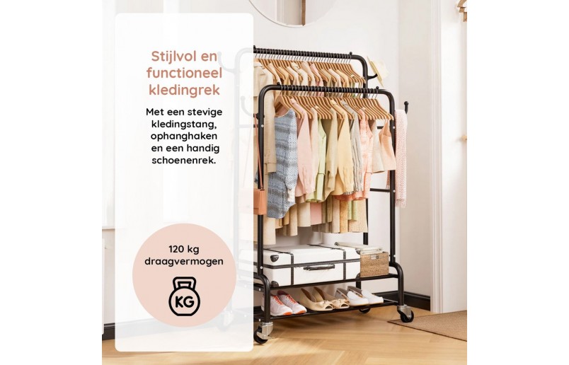 Eleganca stabiler Kleiderständer XL, 112 cm breit, einfach zu montieren