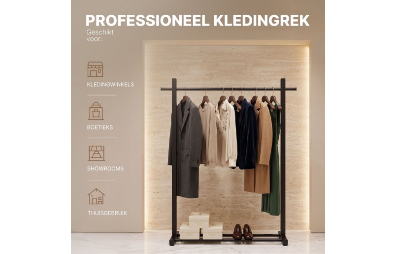 Eleganca – robuster, professioneller Kleiderständer, 120 cm breit