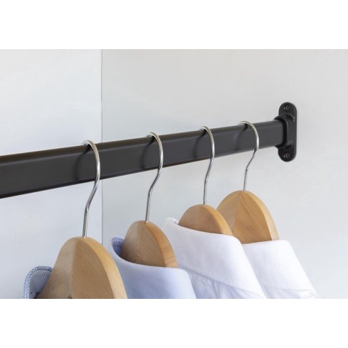 Kleiderstange schwarz Aluminium oval Dickwandung, Länge 90 - 120 - 149 - 200 cm Kleiderstange schwarz Aluminium oval Dickwandung, Länge 90 - 120 - 149 - 200 cm