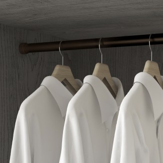 Kleiderstange rund mokka ( 2Stk ) im Komplettset, Länge 75 cm