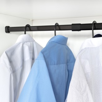 Ausziehbare Kleiderstange schwarz Aluminium, verstellbar 59 - 85 cm Ausziehbare Kleiderstange schwarz Aluminium, verstellbar 59 - 85 cm