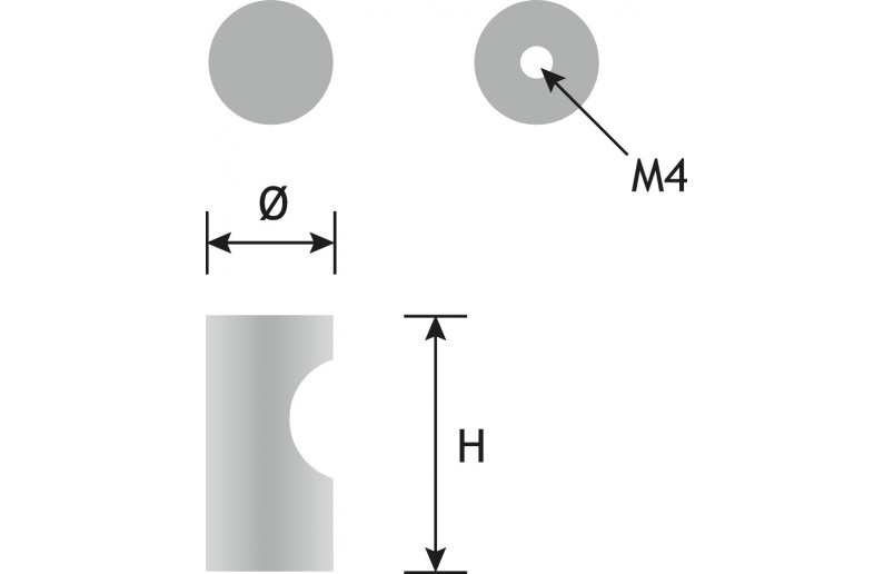 Zylinderdeckel Alu satiniert 25 mm - KNO0930