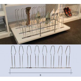 Führungen für ein ausziehbares Regal für Schuhe und/oder Stiefelhalter Führungen für ein ausziehbares Regal für Schuhe und/oder Stiefelhalter