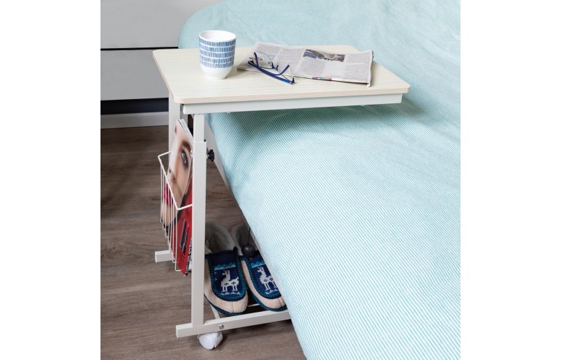 Laptoptisch weiß – Beistelltisch/Betttisch, verstellbar und fahrbar
