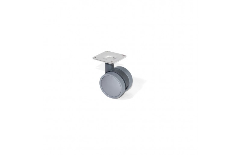 Furniture wheel gray coastal plastic with plate - MW5073