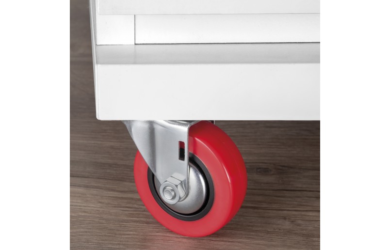Furniture castors red rubber in set of 4 pieces - MW50RO