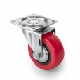 Furniture castors red rubber in set of 4 pieces - MW50RO