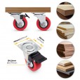 Furniture castors red rubber in set of 4 pieces - MW50RO