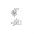 Furniture wheel transparent rubber in set of 4 pieces - MW50TR