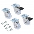 Furniture wheel transparent rubber in set of 4 pieces - MW50TR