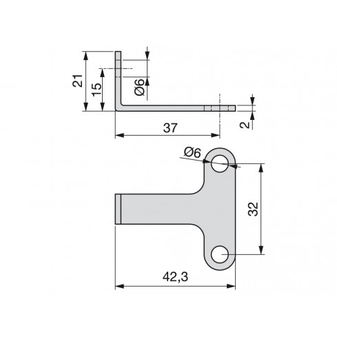 Montagewinkel Modell T, pro Packung mit 25 Stück