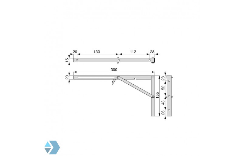 Tablarträger klappbar 300mm - NPD4030