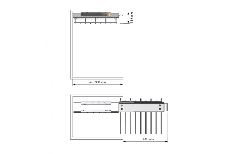 Hosenhalter Exzellent Ausziehbar silber/chrom 9 Hosen - Bret009 Hosenständer Excellent für 9 Stück - Bret009