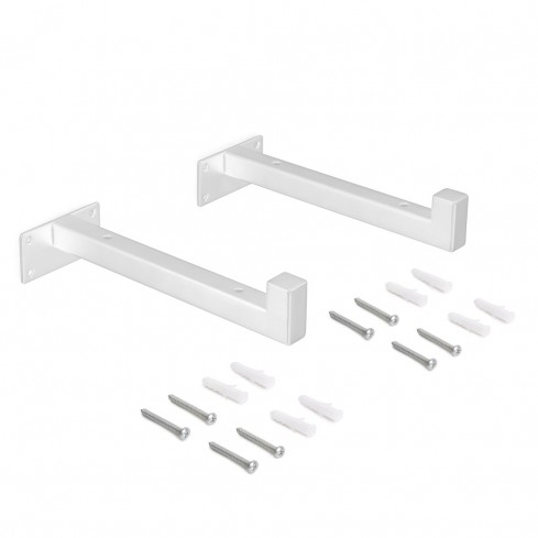 Dielenträger quadratisch Stahl weiß, 2er Pack