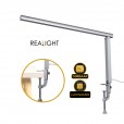 Schreibtischlampe Leselampe silber, drehbar, Dimmfunktion und Farbmodi