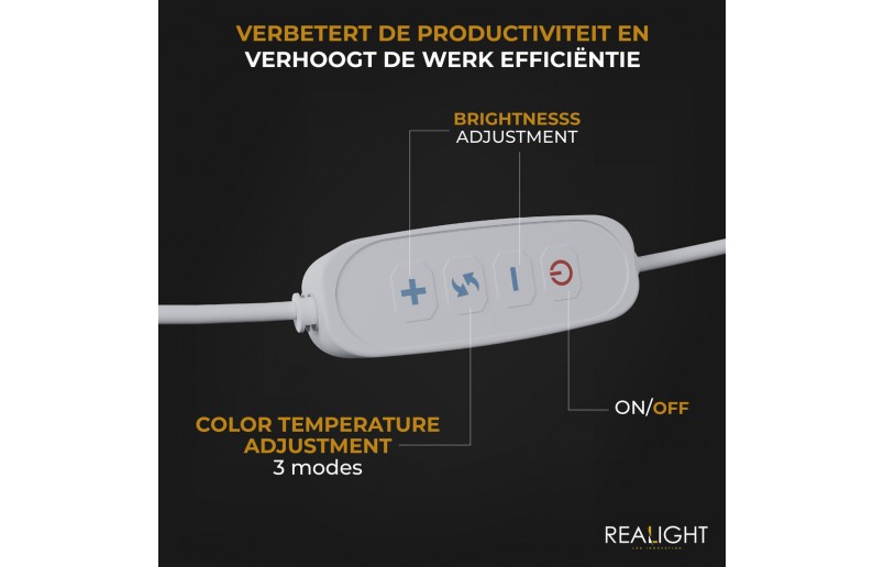 Schreibtischlampe Leselampe silber, drehbar, Dimmfunktion und Farbmodi