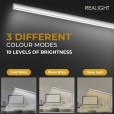 Schreibtischlampe Leselampe silber, drehbar, Dimmfunktion und Farbmodi