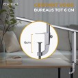 Schreibtischlampe Leselampe silber, drehbar, Dimmfunktion und Farbmodi