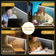 Schreibtischlampe Leselampe silber, drehbar, Dimmfunktion und Farbmodi