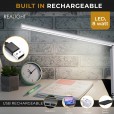 Schreibtischlampe Leselampe silber, drehbar, Dimmfunktion und Farbmodi
