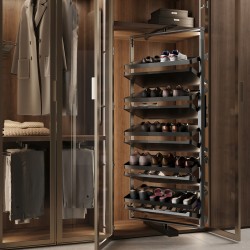 Schuhkarussell für etwa 30 Paar Schuhe um 360° drehbares Schuhregal 