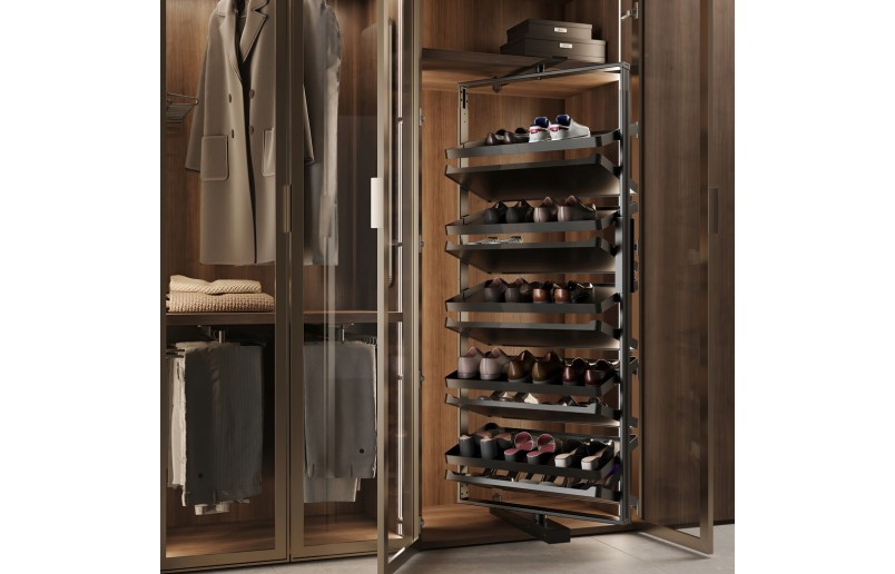 Schuhkarussell für etwa 30 Paar Schuhe um 360° drehbares Schuhregal 