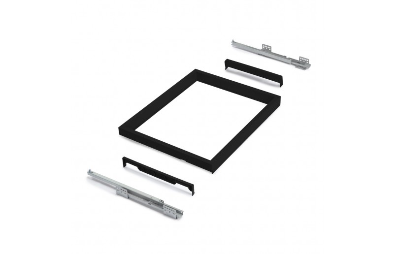 Pull-out shoe rack black with soft-closing