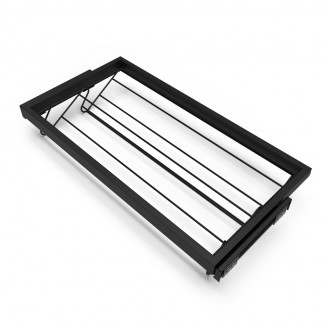 Ausziehbare Schuhablage schwarz mit Soft-Closing Ausziehbare Schuhablage schwarz mit Soft-Closing