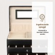 Schmuckkästchen mit 6 Ebenen, 5 Schubladen und Spiegel, schwarz