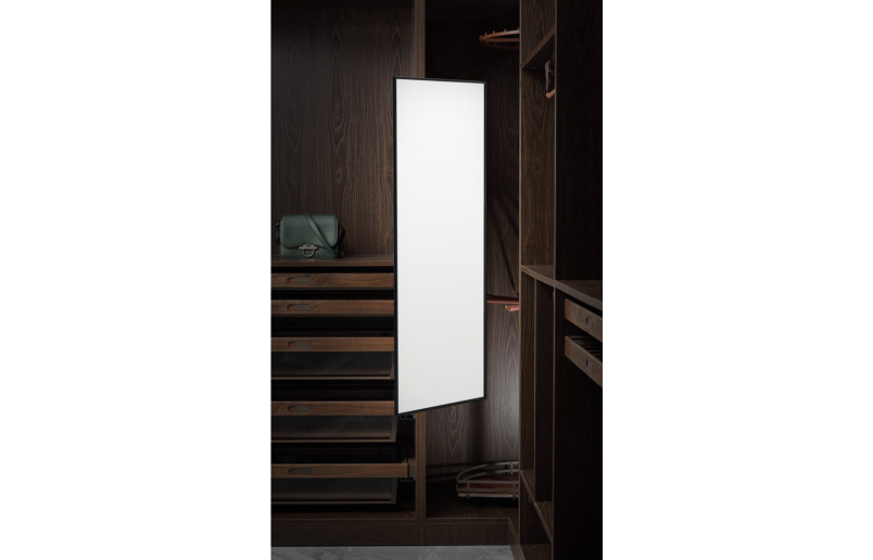 Luxuriöser Kleiderschrank Spiegel ausziehbar 120x35 cm schwarz 