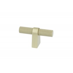 Stabknopf mit geripptem Mattgold 60 mm