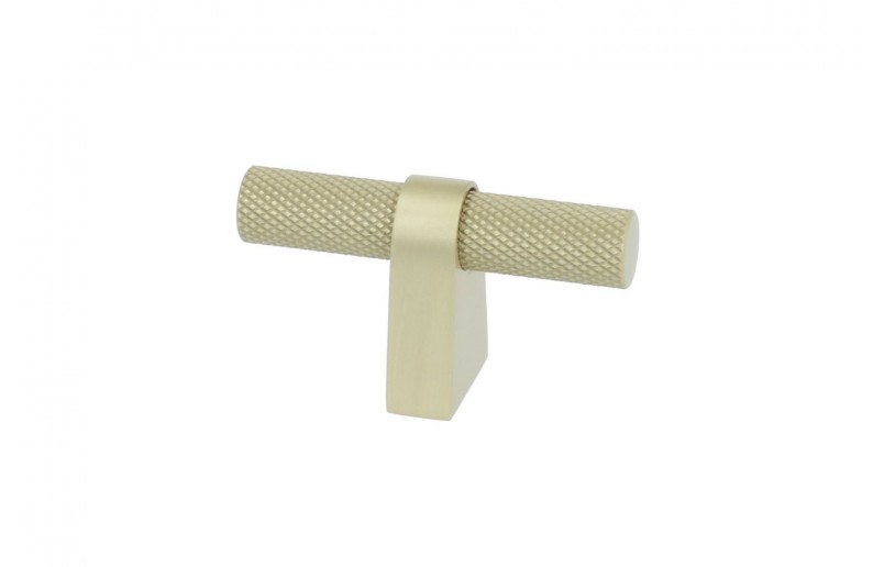 Stabknopf mit geripptem, mattem Gold 60 mm - KNO9262