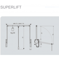 Kleiderlift Superior silber/chrom, Tragkraft 20kg