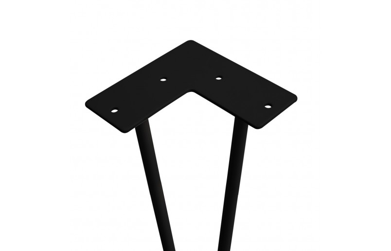 Tischbeine schwarz mit 3 Stangen 71mm, 4er Set